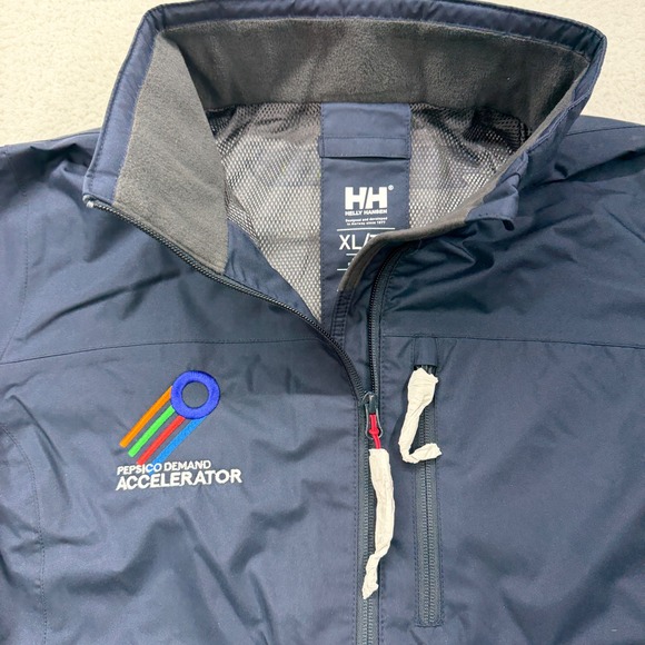 New Helly Hansen Crew Jacket Women's XL Navy Rain Coat PepsiCo Accelerator - Picture 2 of 10